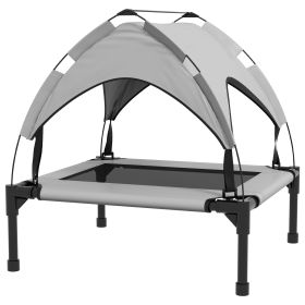 Elevated Dog Bed with Canopy, Raised Outdoor Pet Bed for Camping with Washable Breathable Mesh, 30" x 24" x 27"
