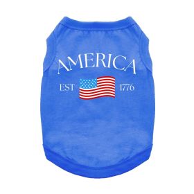 America Dog Shirt (Color: Blue, size: 3X-Large)