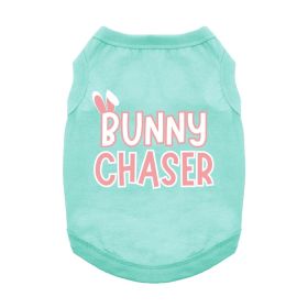 Bunny Chaser Dog Shirt (Color: Teal, size: X-Large)