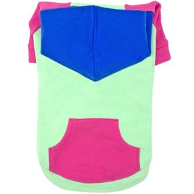 Color-Block Hoodie (Color: Pink on Mint, size: 4X-Large)