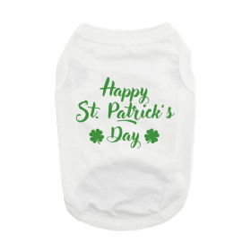 Happy St. Patrick's Day Dog Shirt (Color: White, size: 3X-Large)