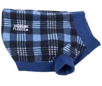 Highline Fleece Dog Coat (Color: Blue Plaid, size: Size 16LC)