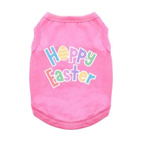 Hoppy Easter Dog Shirt (Color: Carnation Pink, size: X-Large)