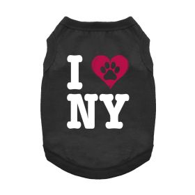 I Love New York Dog Shirt (Color: black, size: X-Large)