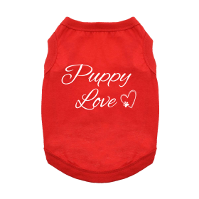 Puppy Love Dog Shirt (Color: Flame Scarlet Red, size: X-Large)