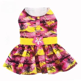 Tropical Sunset Dog Dress with Matching Leash (Color: Tropical Sunset, size: X-Large)