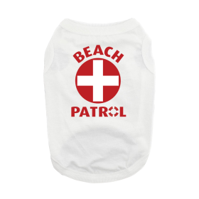 Beach Patrol Dog Shirt (Color: White, size: large)