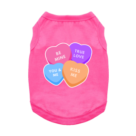 Conversation Hearts Dog Shirt (Color: Raspberry Sorbet, size: large)