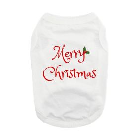 Merry Christmas Dog Shirt (Color: White, size: small)