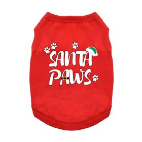 Santa Paws Dog Shirt (Color: Red, size: small)